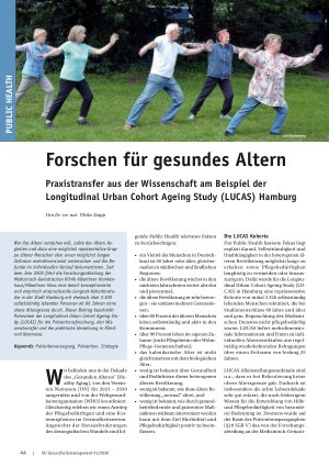 Vorschauseite 1: Forschen für gesundes Altern Praxistransfer aus der Wissenschaft am Beispiel der Longitudinal Urban Cohort Ageing Study (LUCAS) Hamburg