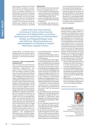 Vorschauseite 3: Forschen für gesundes Altern Praxistransfer aus der Wissenschaft am Beispiel der Longitudinal Urban Cohort Ageing Study (LUCAS) Hamburg