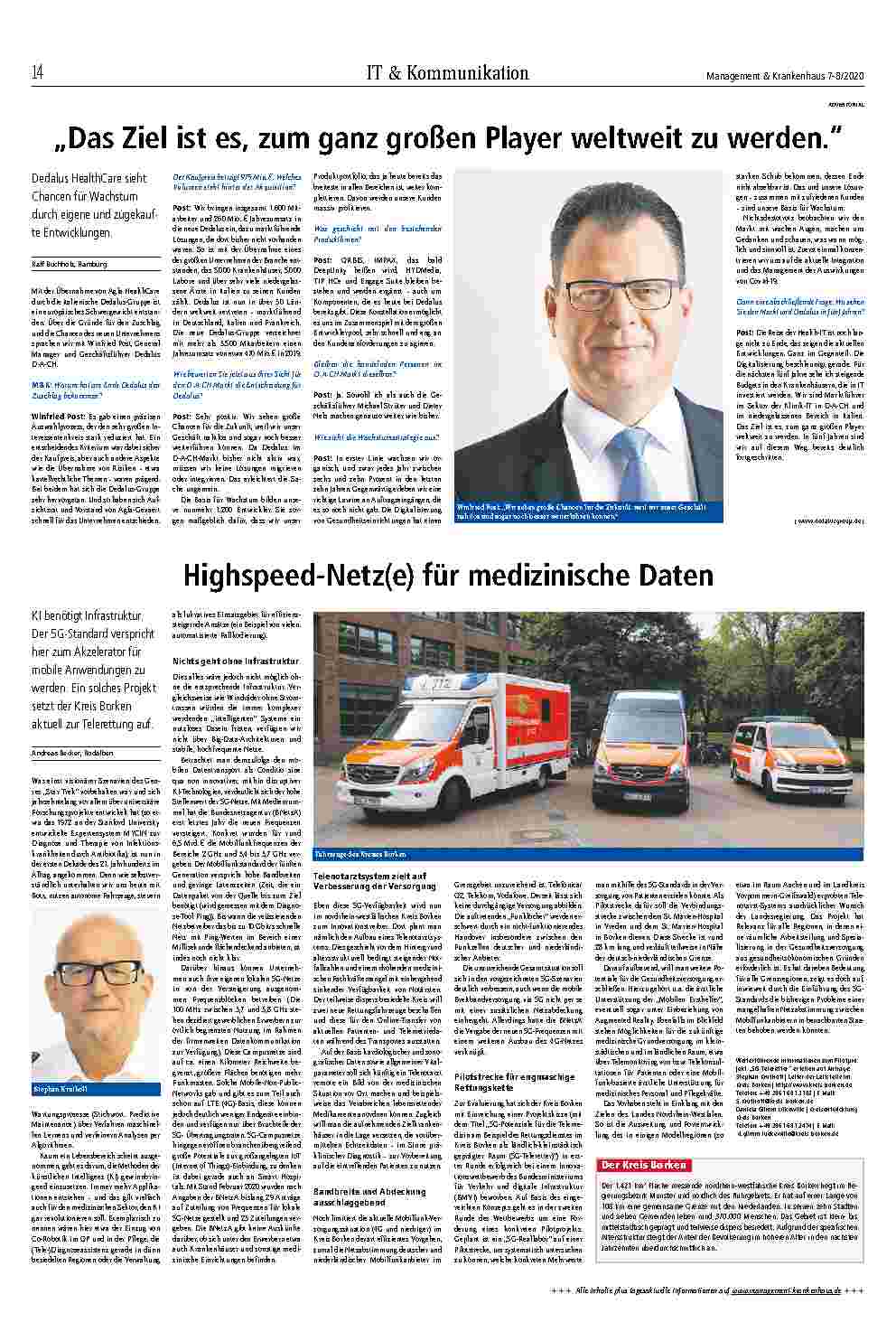 Vorschauseite 5: Vernetzung im Krankenhaus? Weiterhin unzureichend!