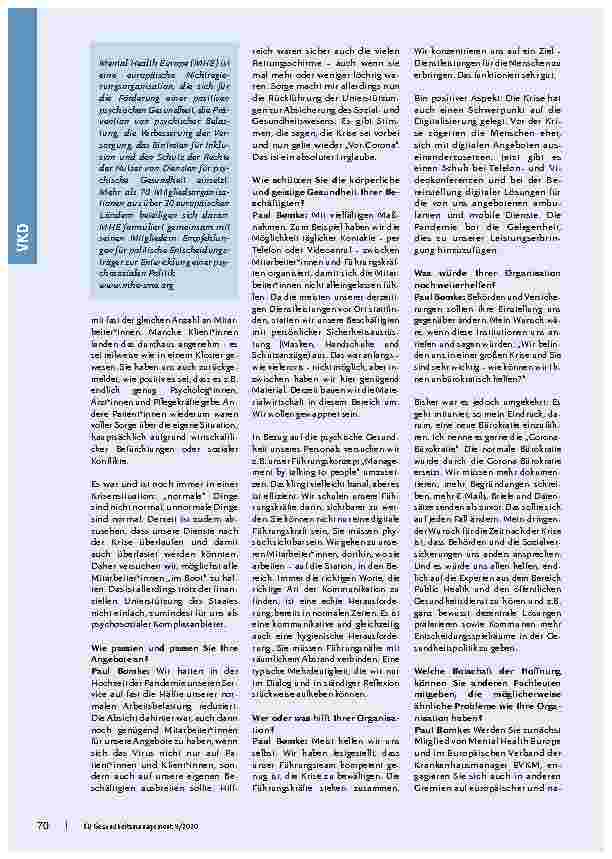 Vorschauseite 2: In der Pandemie sind „normale Dinge nicht normal, unnormale sind normal“.