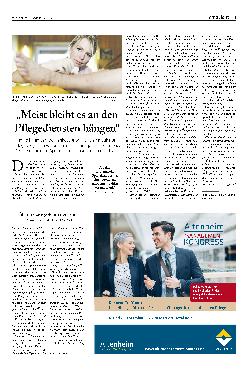 Vorschauseite 1: "Meist bleibt es an den Pflegediensten hängen."