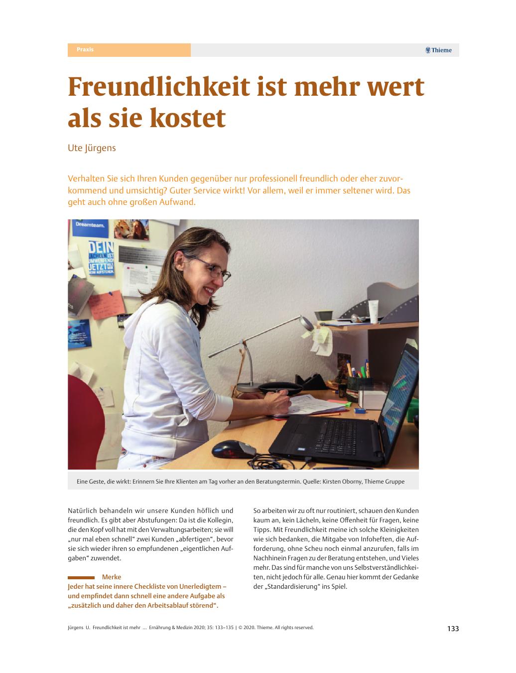 Vorschauseite 1: Freundlichkeit ist mehr wert als sie kostet.