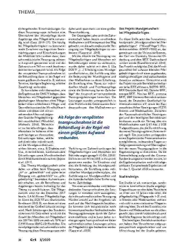 Vorschauseite 2: Verbesserung der Mundgesundheit bei Pflegebedürftigen in häuslicher Pflege: Welche weiteren Schritte sind notwendig?