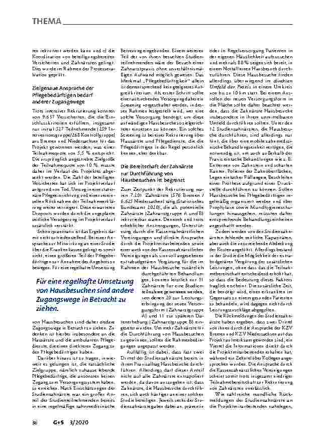 Vorschauseite 4: Verbesserung der Mundgesundheit bei Pflegebedürftigen in häuslicher Pflege: Welche weiteren Schritte sind notwendig?