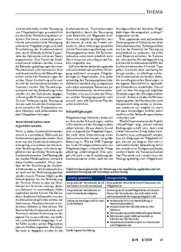 Vorschauseite 5: Verbesserung der Mundgesundheit bei Pflegebedürftigen in häuslicher Pflege: Welche weiteren Schritte sind notwendig?