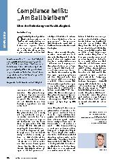Vorschauseite 1: Compliance heißt: „Am Ball bleiben“ Über die Bedeutung von Nachhaltigkeit