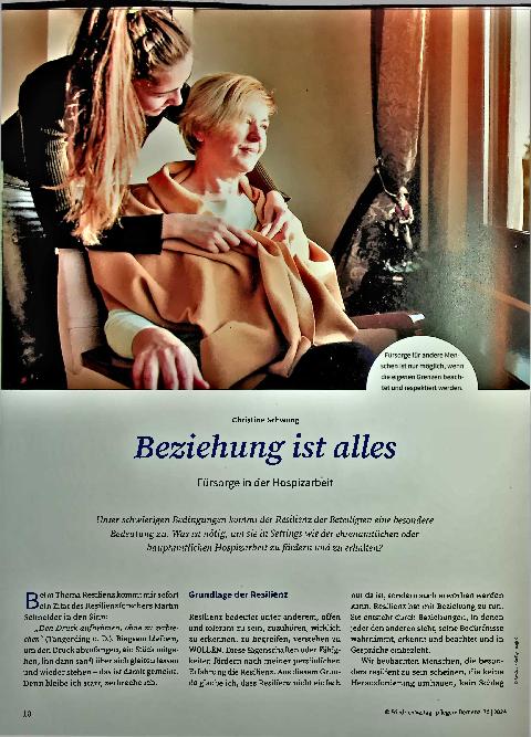 Vorschauseite 1: Beziehung ist alles Fürsorge in der Hospizarbeit
