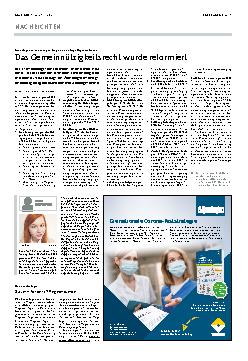 Vorschauseite 1: Das Gemeinnützigkeitsrecht wurde reformiert.