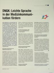 Vorschauseite 1: DANK: Leichte Sprache in der Medizinkommunikation fördern