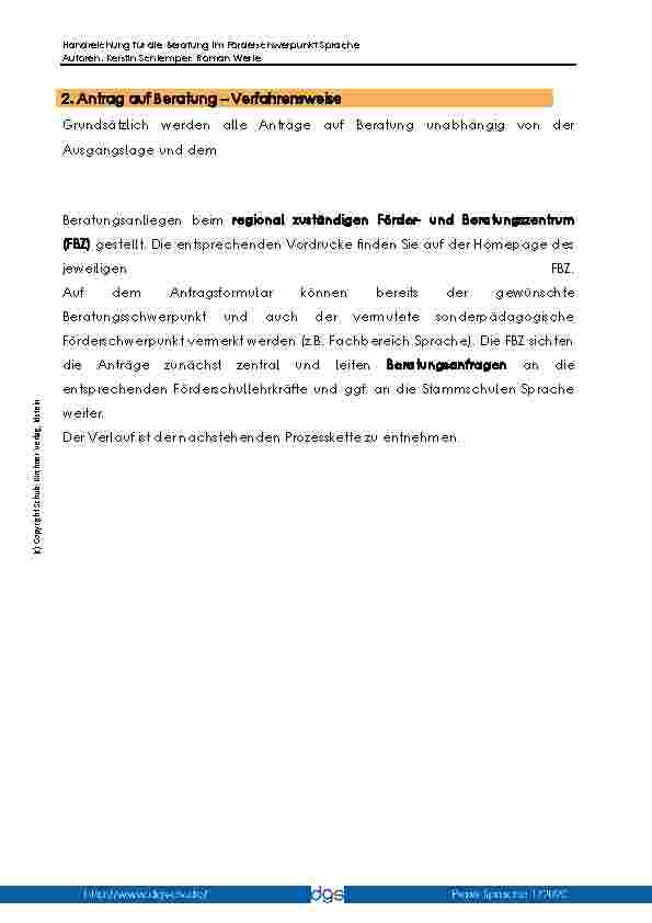 Vorschauseite 5: Handreichung für die Beratung im Förderschwerpunkt Sprache