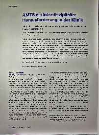 Vorschauseite 1: AMTS als interdisziplinäre Herausforderung in der Klinik