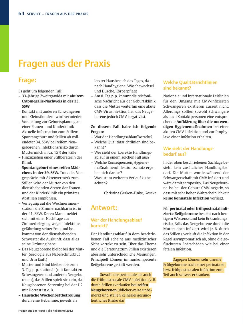 Vorschauseite 1: Fragen aus der Praxis