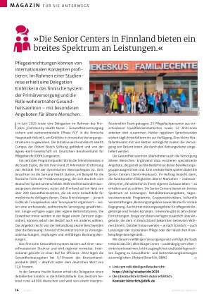 Vorschauseite 1: »Die Senior Centers in Finnland bieten ein breites Spektrum an Leistungen. «