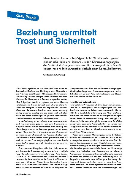 Vorschauseite 1: Beziehung vermittelt Trost und Sicherheit.