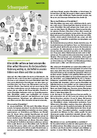 Vorschauseite 1: Altersbilder sollten so bunt sein wie das Alter selbst! Warum es für die Gesundheitsförderung wichtig ist, die Vielfalt in unseren Bildern vom Altern und Alter zu stärken