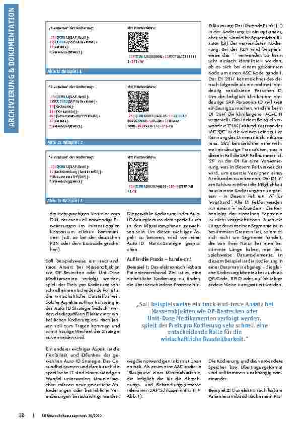 Vorschauseite 2: Das Mittel der Wahl: Das ASC MH10-Format als Basis der Auto-ID-Matrix-Strategie der krankenhausinternen Objektidentifikation.