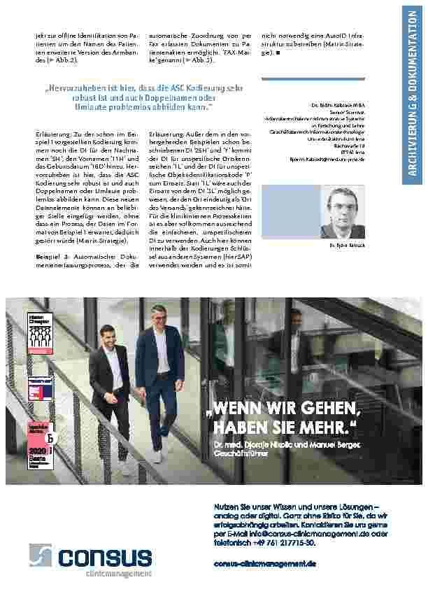 Vorschauseite 3: Das Mittel der Wahl: Das ASC MH10-Format als Basis der Auto-ID-Matrix-Strategie der krankenhausinternen Objektidentifikation.
