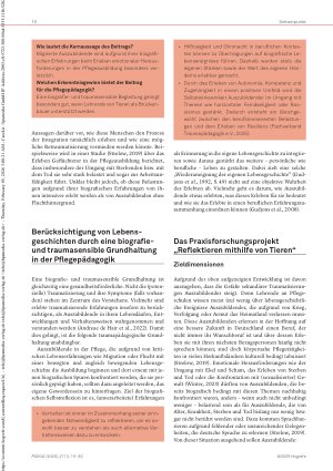 Vorschauseite 2: Matti versteht mich Biografieund traumasensible Pflegeausbildung durch tiergestützte Interventionen
