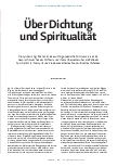Vorschauseite 2: Über Dichtung und Spiritualität