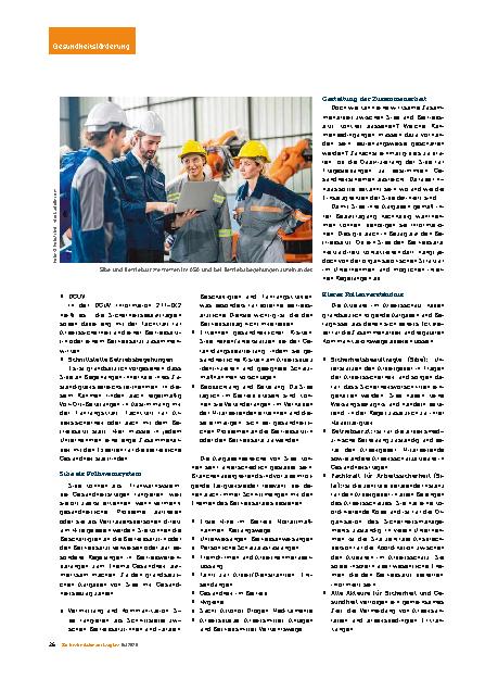 Vorschauseite 2: Sibe und Betriebsarzt: So gelingt die Zusammenarbeit Viele Berührungspunkte