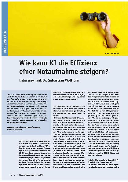 Vorschauseite 1: Wie kann KI die Effizienz einer Notaufnahme steigern?