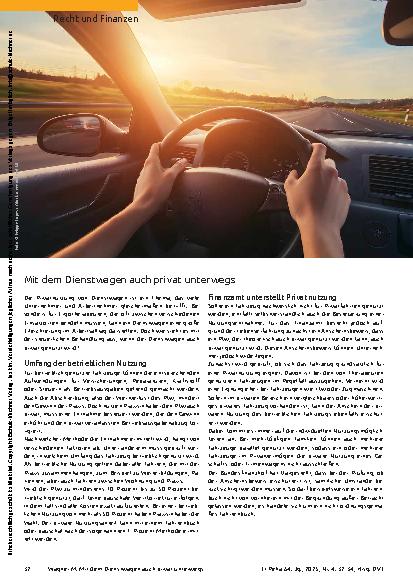Vorschauseite 1: Mit dem Dienstwagen auch privat unterwegs
