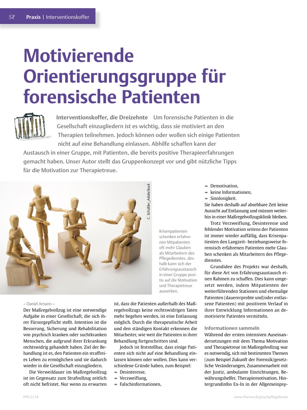 Vorschauseite 1: Motivierende Orientierungsgruppe für forensische Patienten