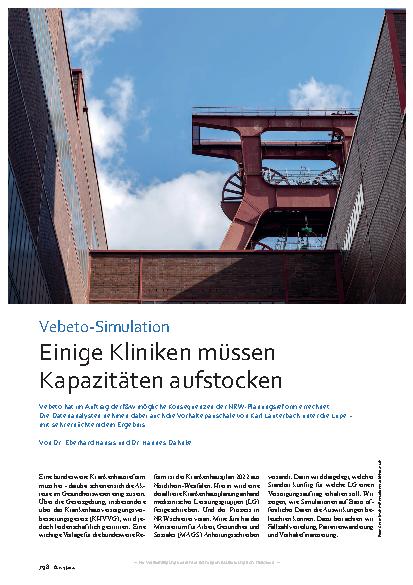 Vorschauseite 1: Verbeto-Simulation: Einige Kliniken müssen Kapazitäten aufstocken.