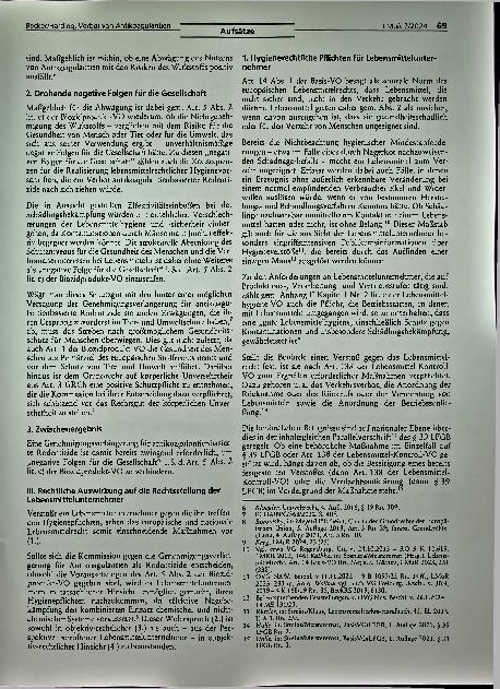 Vorschauseite 2: Zur rechtlichen Unzulässigkeit des Verbots von Antikoagulantien als Rodentizide