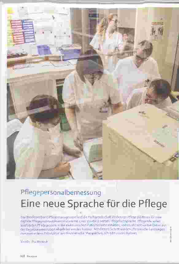 Vorschauseite 1: Pflegepersonalbemessung: Eine neue Sprache für die Pflege