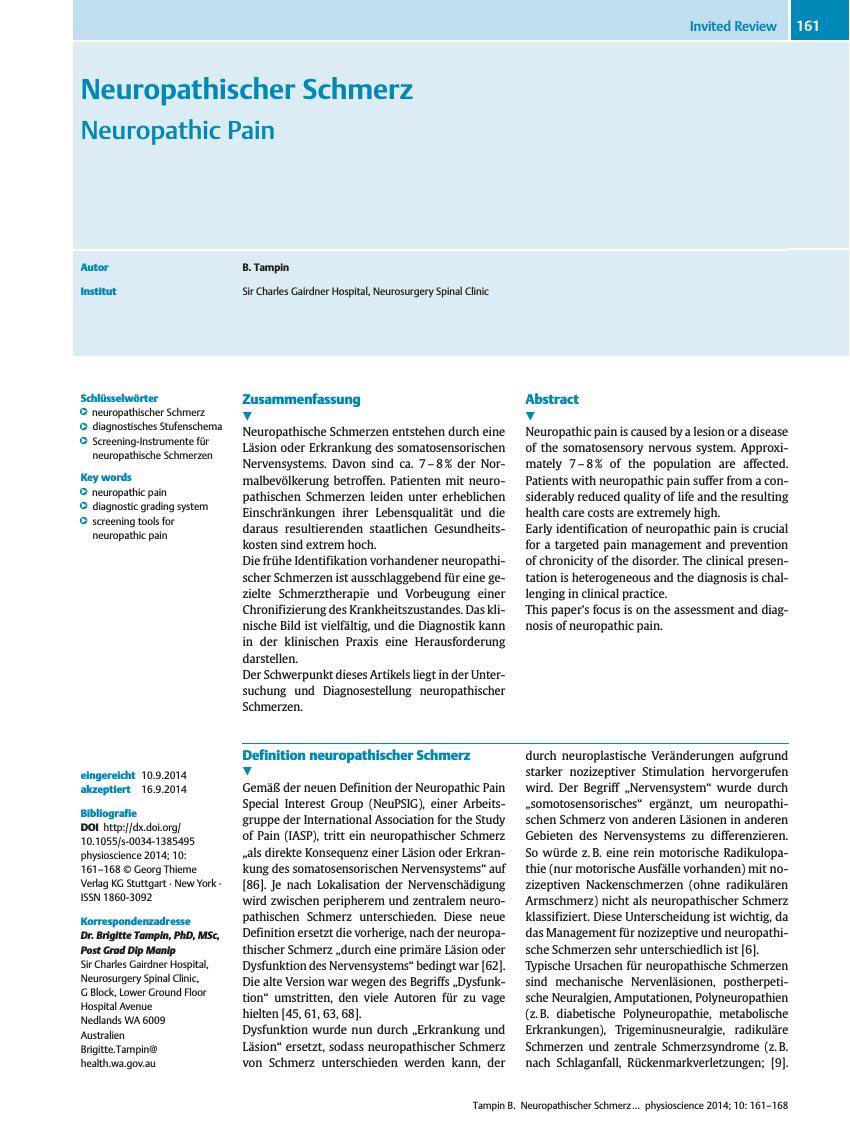 Vorschauseite 1: Neuropathischer Schmerz