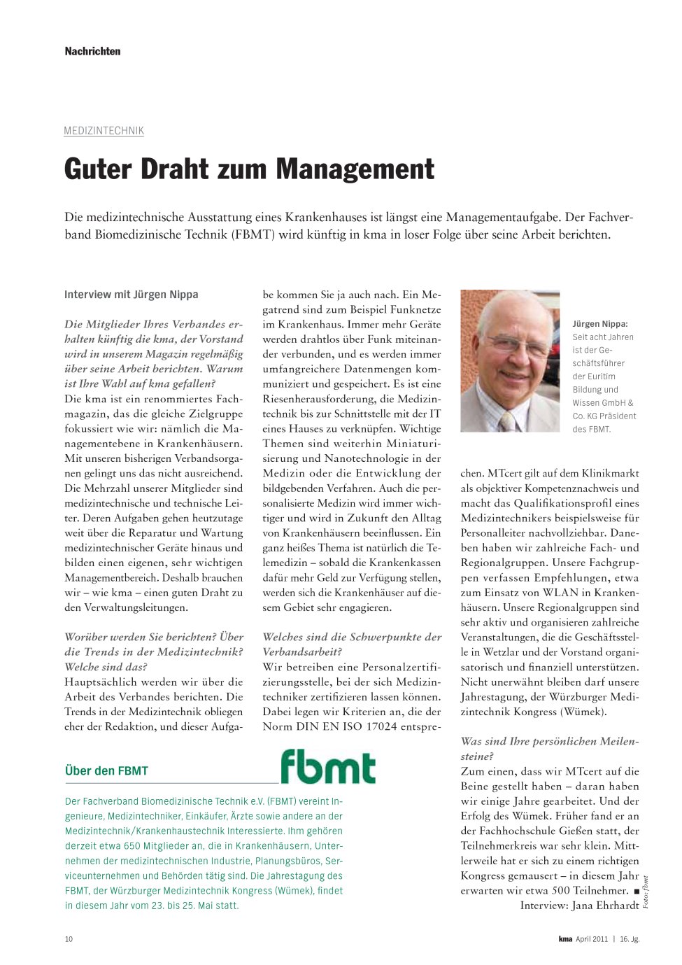 Vorschauseite 1: Guter Draht zum Management