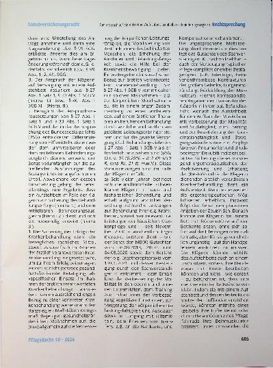 Vorschauseite 5: Zum Anspruch auf ein Aufstehbett/Aufrichtbett zum Zweck des unmittelbaren Behinderungsausgleichs.