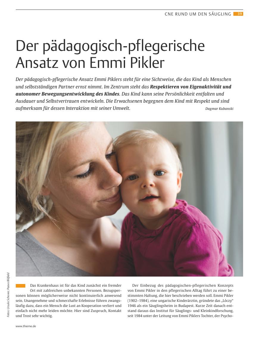 Vorschauseite 1: Der pädagogisch-pflegerische Ansatz von Emmi Pikler
