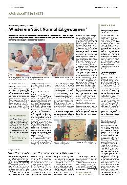 Vorschauseite 1: "Wieder ein Stück Normalität gewonnen."