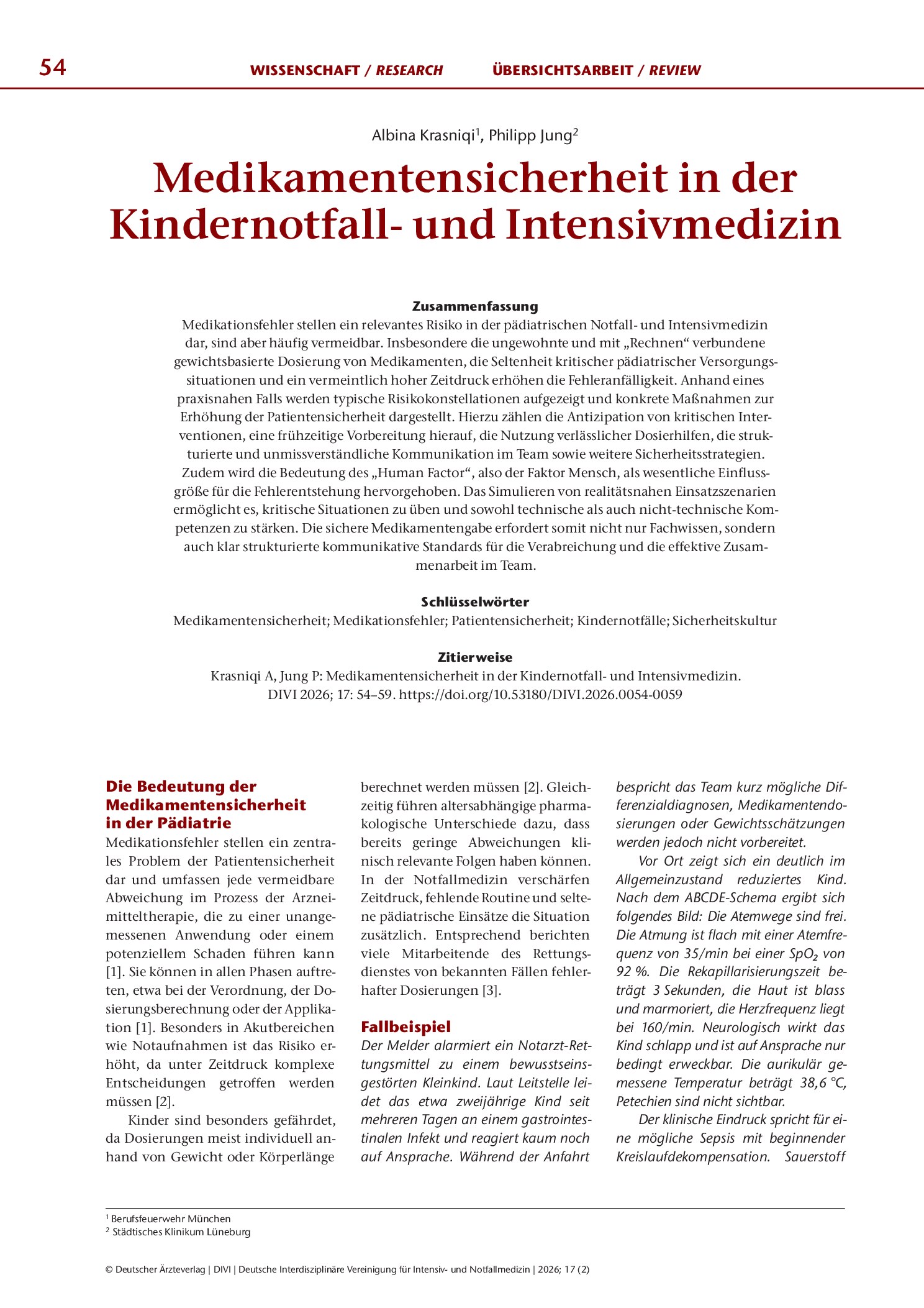 Vorschauseite 1: Medikamentensicherheit in der Kindernotfall- und Intensivmedizin