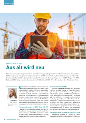 Vorschauseite 1: DGUV Regel 100 – 001 Aus alt wird neu