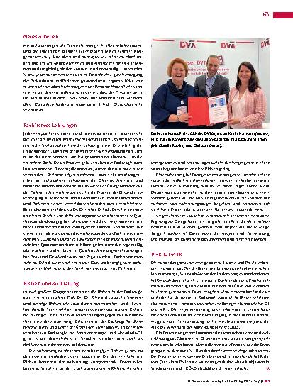 Vorschauseite 2: Radiologie als gestaltende Kraft in Diagnostik und Therapie Highlights vom RÖKO-Präsenzkongress in Wiesbaden