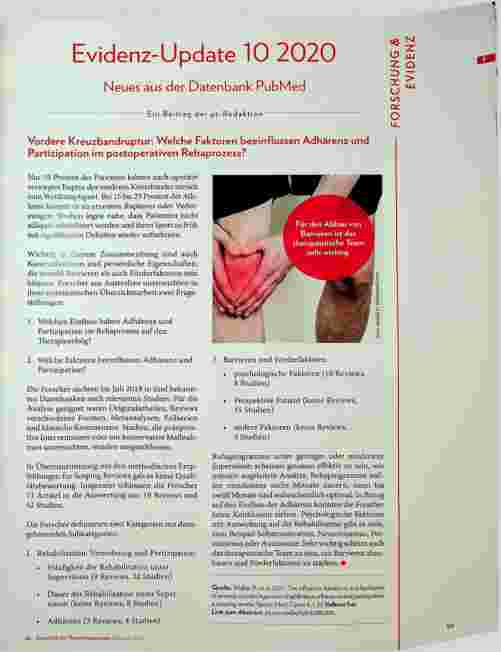 Vorschauseite 1: Evidenz-Update 10/2020 Neues aus der Datenbank PubMed