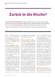 Vorschauseite 1: Zurück in die Nische?