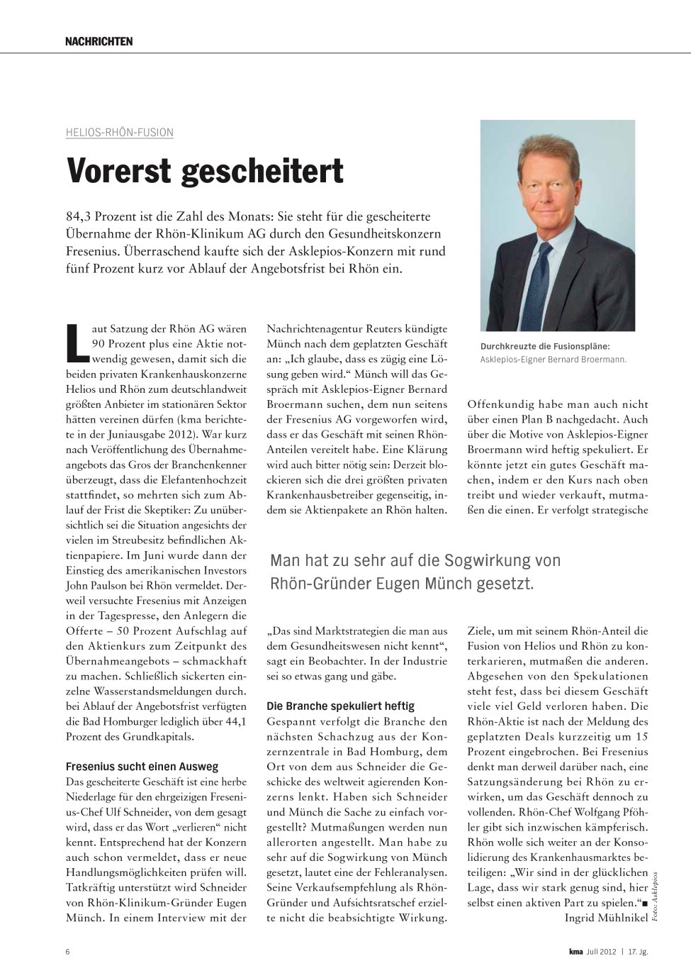 Vorschauseite 1: Vorerst gescheitert