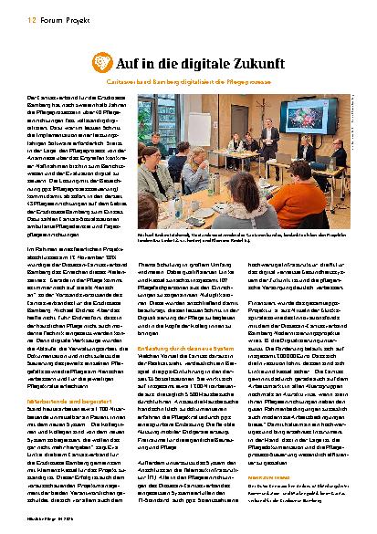 Vorschauseite 1: Auf in die digitale Zukunft Caritasverband Bamberg digitalisiert die Pflegeprozesse