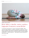 Vorschauseite 1: Nicht höher, schneller, weiter, sondern langsamer, bewusster, menschlicher.