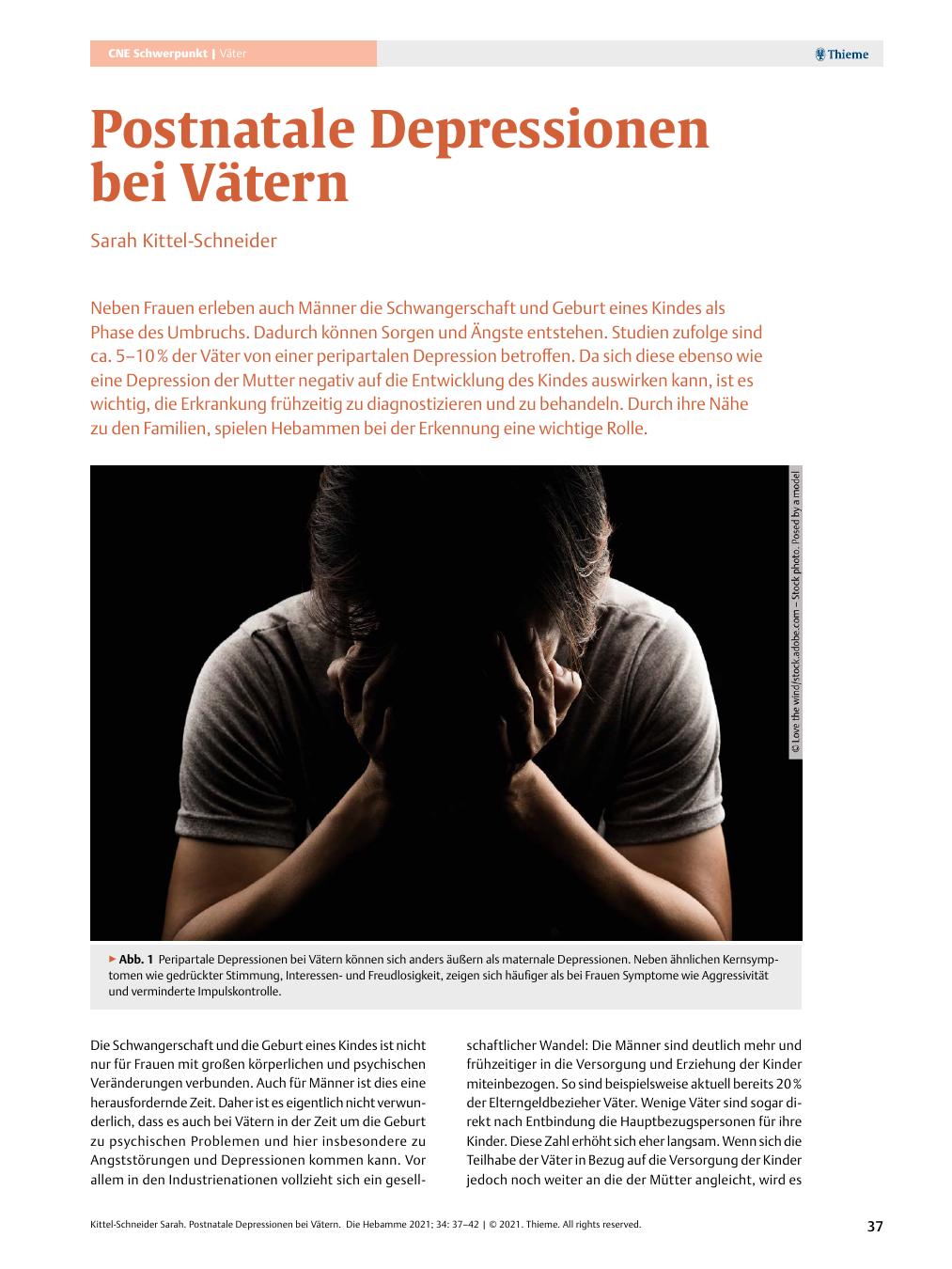 Vorschauseite 1: Postnatale Depressionen bei Vätern