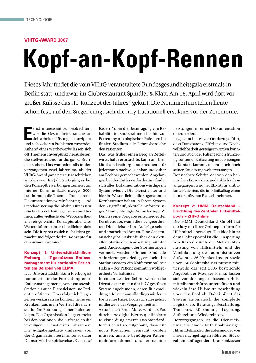 Vorschauseite 1: Kopf-an-Kopf-Rennen