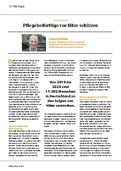 Vorschauseite 1: Pflegebedürftige vor Hitze schützen