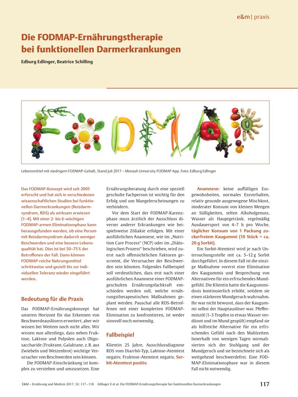 Vorschauseite 1: Die FODMAP-Ernährungstherapie bei funktionellen Darmerkrankungen