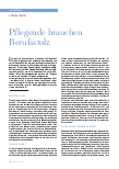 Vorschauseite 1: Pflegende brauchen Berufsstolz.