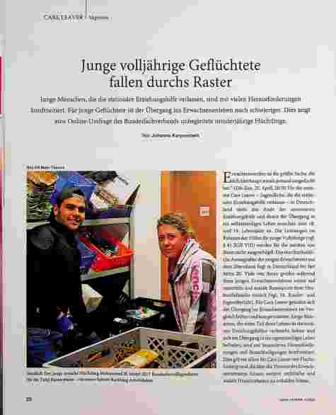 Vorschauseite 1: Junge volljährige Geflüchtete fallen durchs Raster.