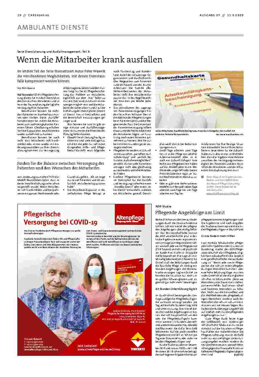 Vorschauseite 1: Wenn die Mitarbeiter krank ausfallen.